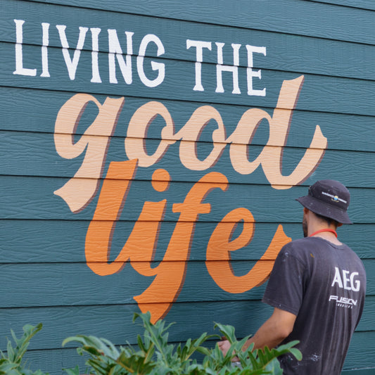The Lab Cafe | Mural, quote & menu sign
